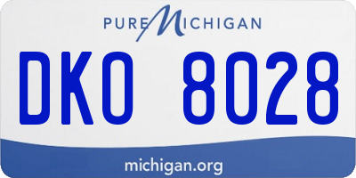 MI license plate DKO8028
