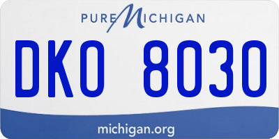 MI license plate DKO8030