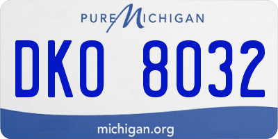 MI license plate DKO8032