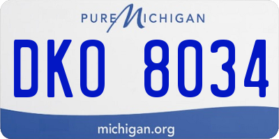 MI license plate DKO8034