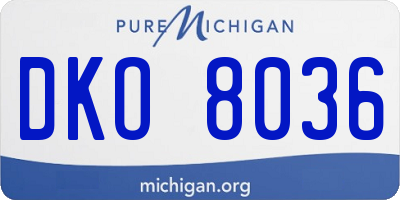MI license plate DKO8036
