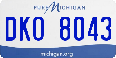 MI license plate DKO8043