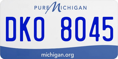 MI license plate DKO8045