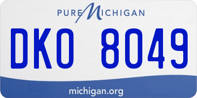 MI license plate DKO8049