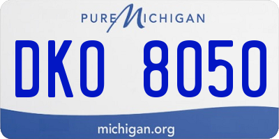 MI license plate DKO8050
