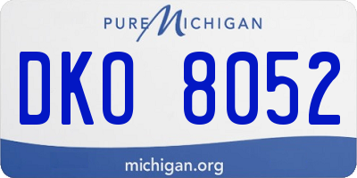 MI license plate DKO8052