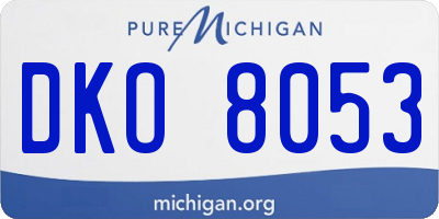 MI license plate DKO8053