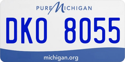 MI license plate DKO8055