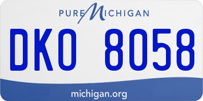 MI license plate DKO8058
