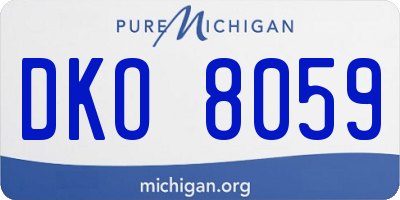MI license plate DKO8059