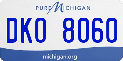 MI license plate DKO8060