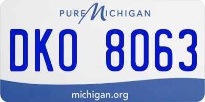 MI license plate DKO8063