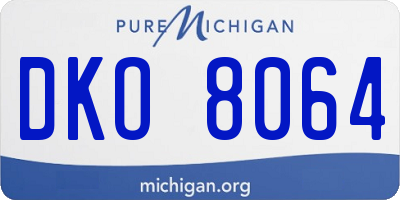 MI license plate DKO8064