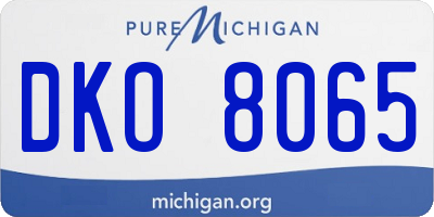 MI license plate DKO8065