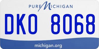 MI license plate DKO8068