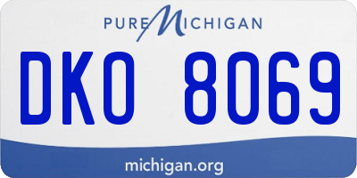MI license plate DKO8069