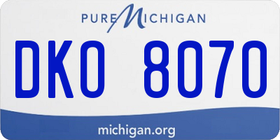 MI license plate DKO8070