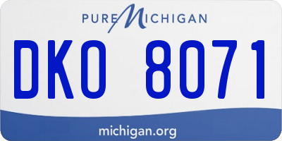 MI license plate DKO8071