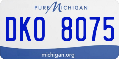 MI license plate DKO8075