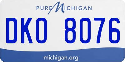 MI license plate DKO8076