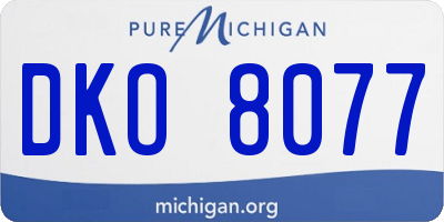 MI license plate DKO8077