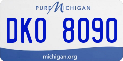 MI license plate DKO8090