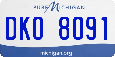 MI license plate DKO8091