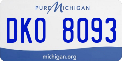 MI license plate DKO8093