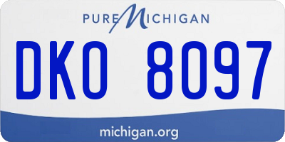 MI license plate DKO8097