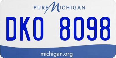 MI license plate DKO8098