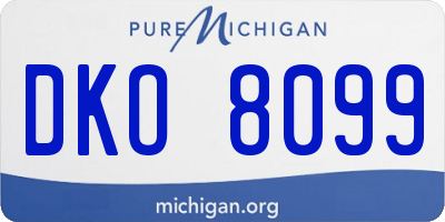 MI license plate DKO8099