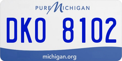 MI license plate DKO8102