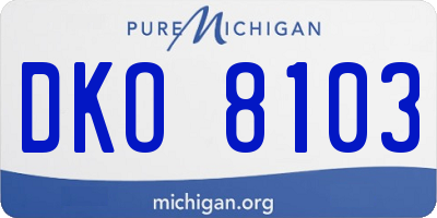 MI license plate DKO8103