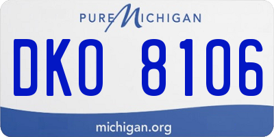 MI license plate DKO8106