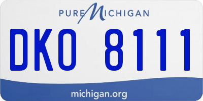 MI license plate DKO8111