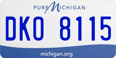 MI license plate DKO8115