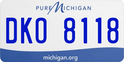 MI license plate DKO8118