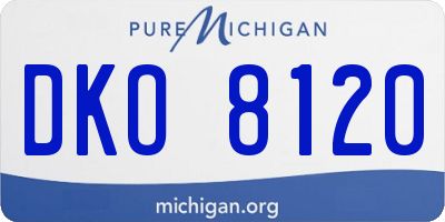 MI license plate DKO8120