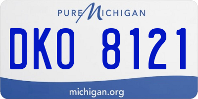MI license plate DKO8121