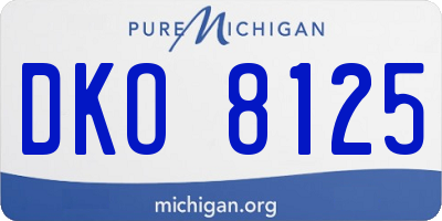 MI license plate DKO8125