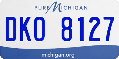 MI license plate DKO8127