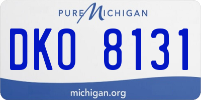 MI license plate DKO8131