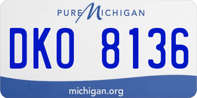 MI license plate DKO8136