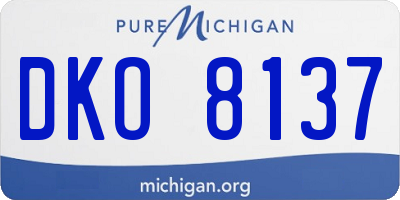 MI license plate DKO8137