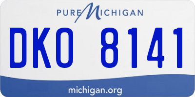 MI license plate DKO8141