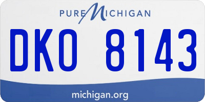 MI license plate DKO8143
