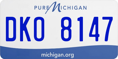 MI license plate DKO8147