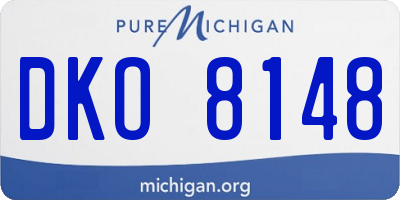 MI license plate DKO8148