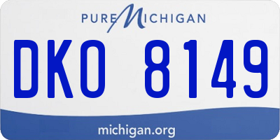 MI license plate DKO8149