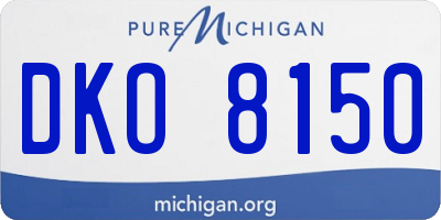 MI license plate DKO8150